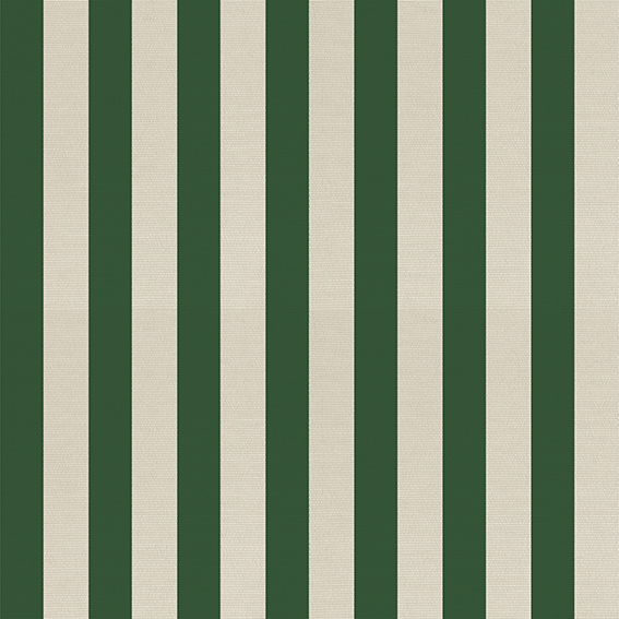 STRIPS 3,5CM GREEN #006633 on CREAM COTON