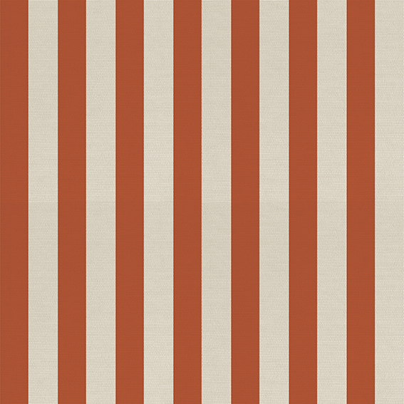 STRIPS 3,5CM ORANGE #e8540d on CREAM COTON