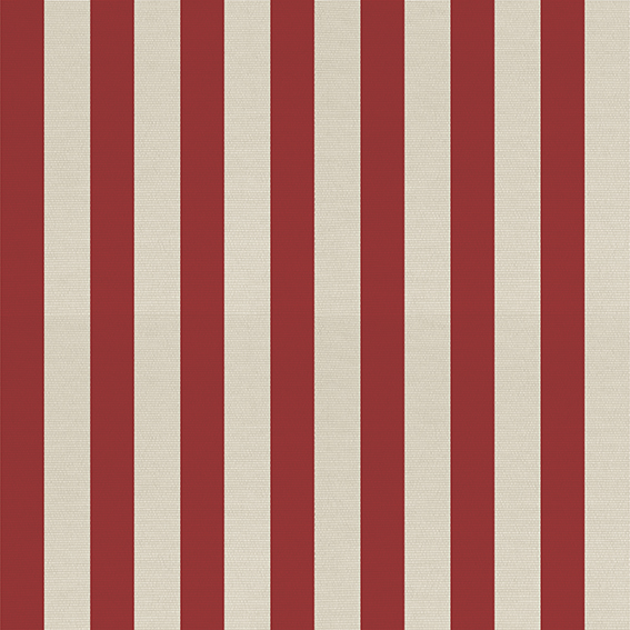 STRIPS 3,5CM RED #CB2821 on CREAM COTON